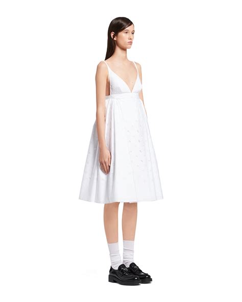 white strapless prada dress|Prada ribbed dress.